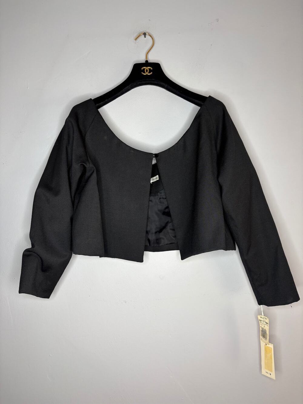 Isaac Mizrahi New York Black Long Sleeve Crop Shrug Bolero Jacket Womens Size 10